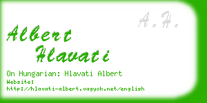 albert hlavati business card